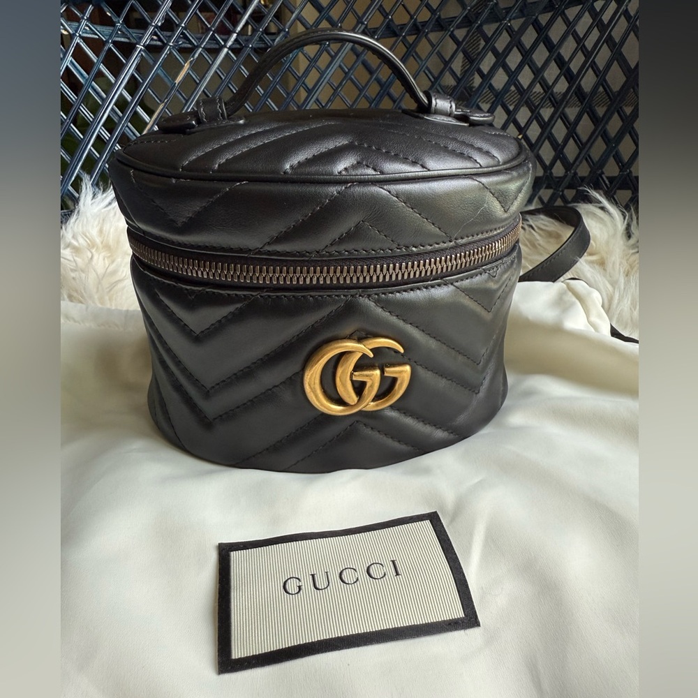 Gucci Black Quilted Leather Backpack (Authentic)